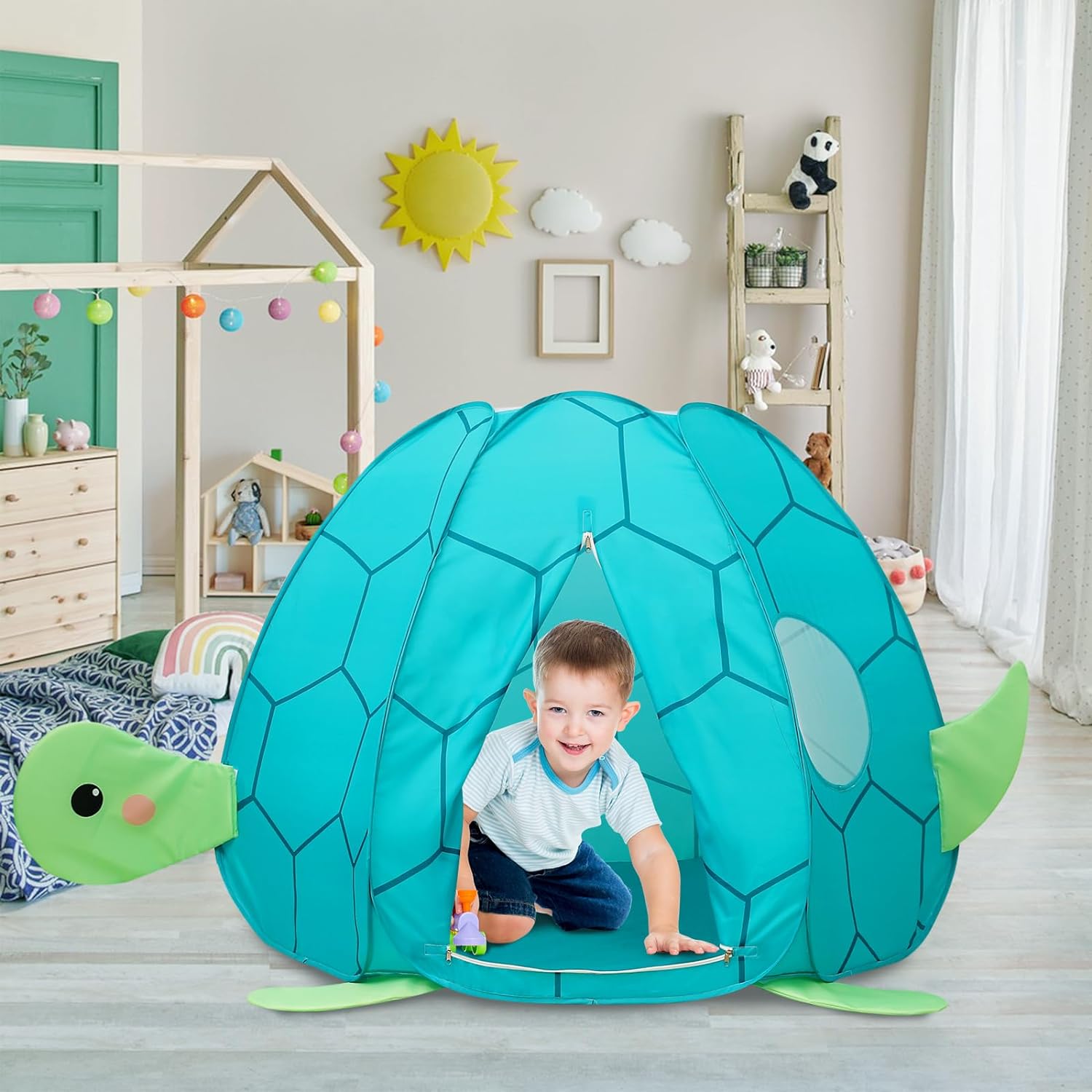 Great Choice Products Kids Play Tent Pop Up Tent Turtles Automatic Setup Play House Tent For Girls And Boys Outdoor And Indoor Patent Pending(Turtle)
