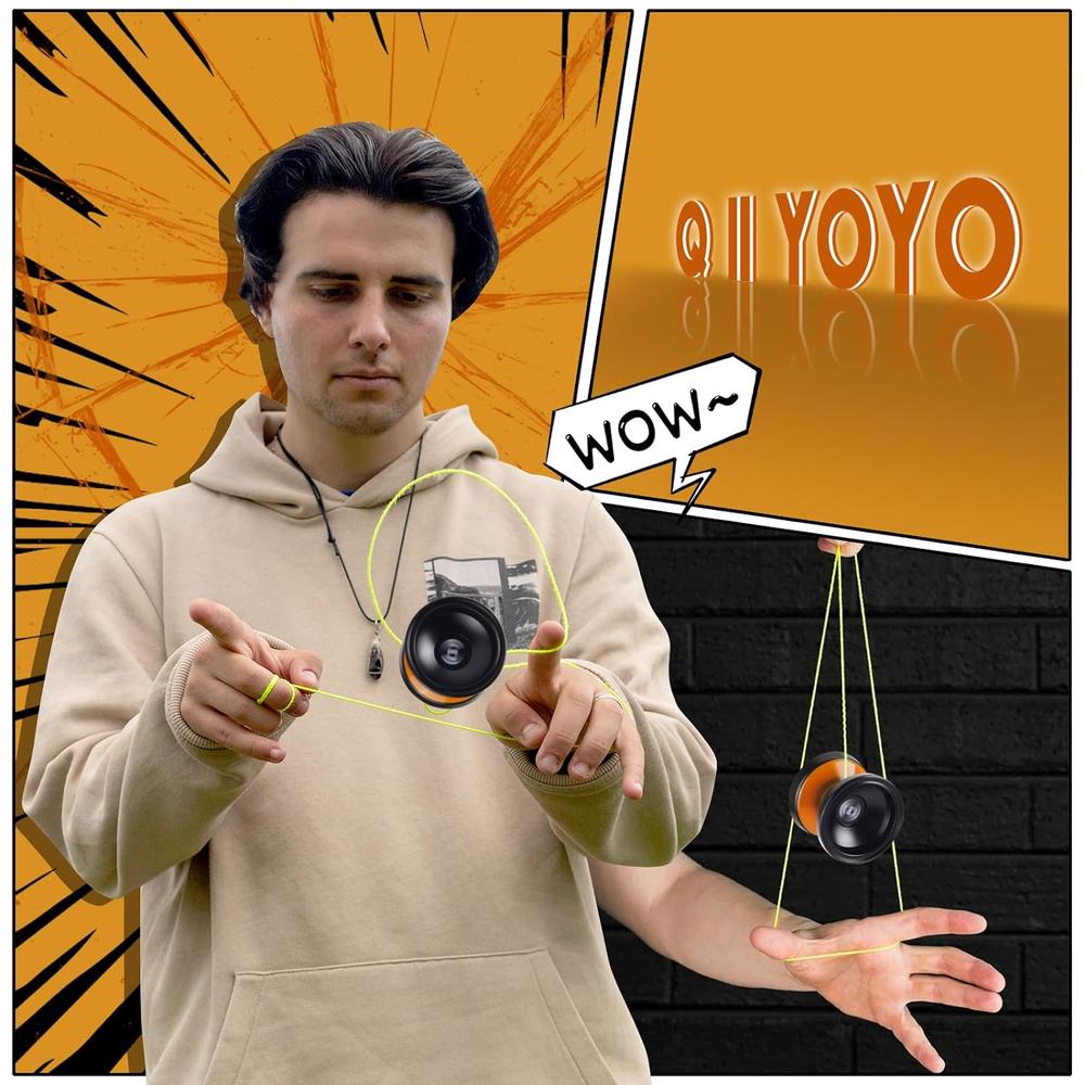 Great Choice Products Yoyo Professional, Unresponsive Yoyos For Kids Adults, Metal And Plastic Trick Yo-Yo With Bag + Glove + 10 Replacement Yoy