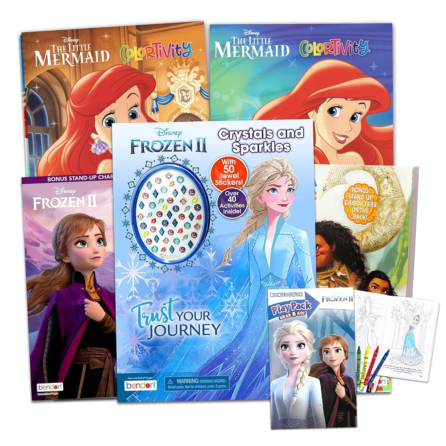 Great Choice Products Disney Princess Coloring Book Activity Bundle-6 Pack Princess Activities,Stickers And Games Featuring Disney Princess,Froz