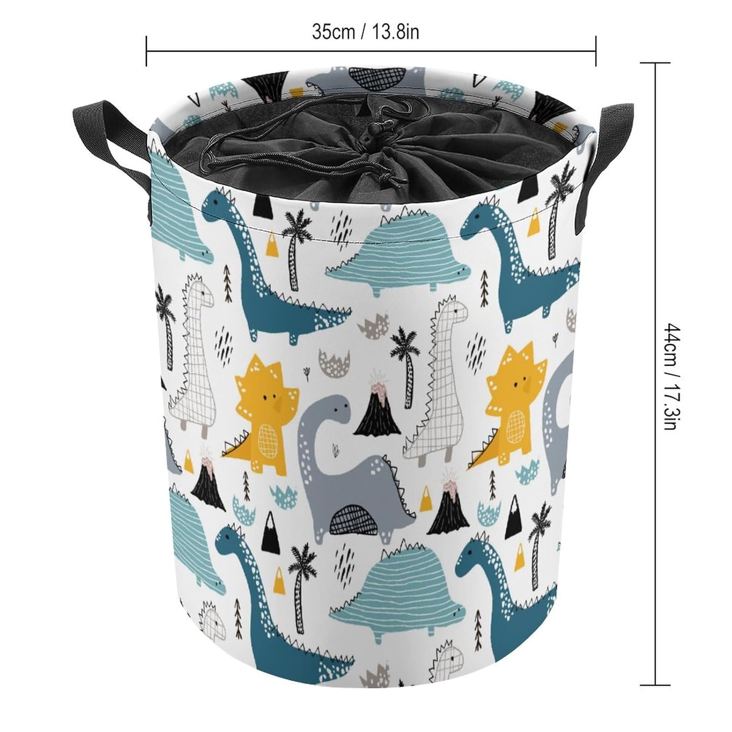 Great Choice Products Baby Dinosaurs Laundry Hamper Collapsible Kids Laundry Basket With Drawstring Waterproof Cartoon Dino Nursery Toy Storage 