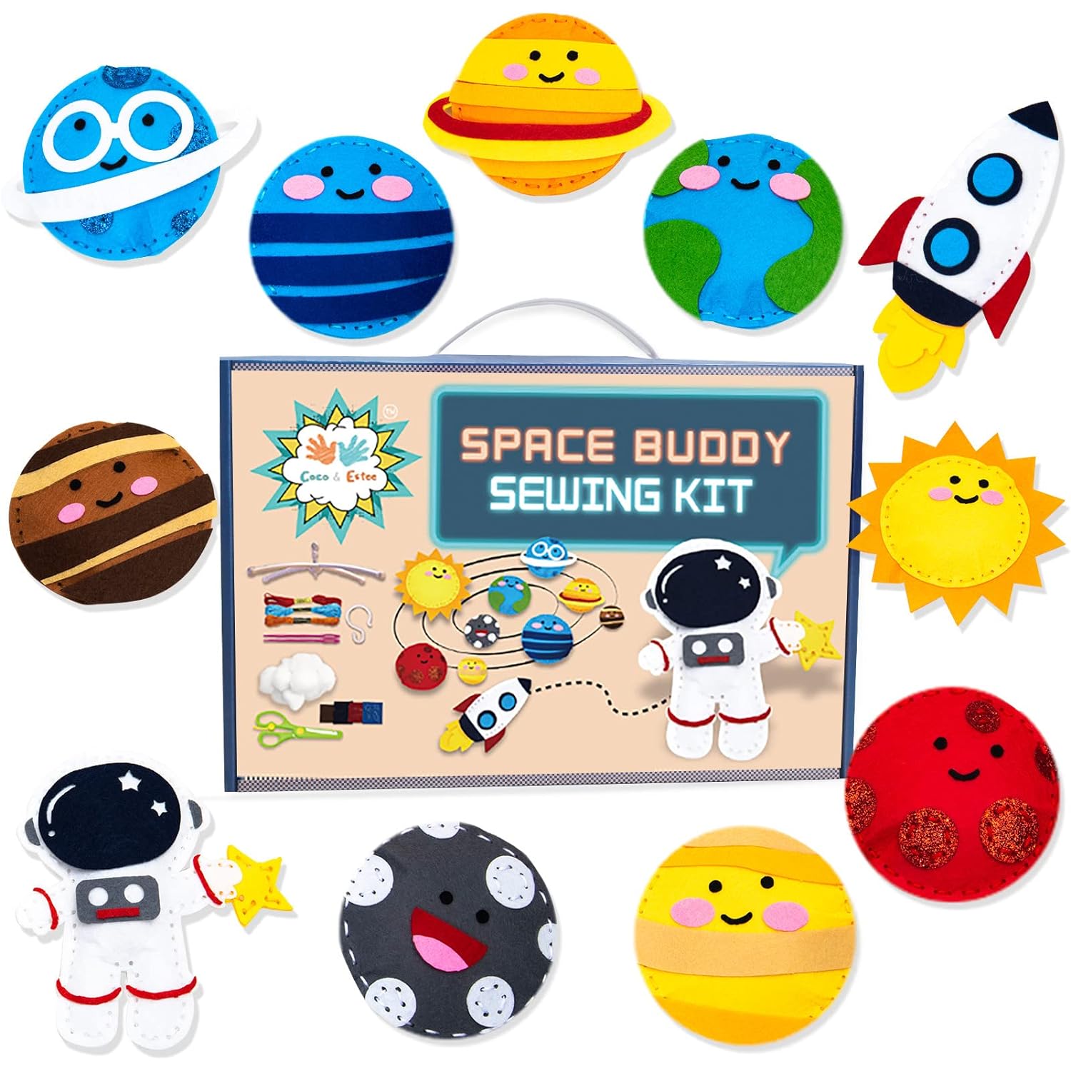 Great Choice Products Coco&Estee Solar System Sewing Kit For Kids, Make  Your Own Stuffed Animal Kit, Kids Sewing Kit For Beginners, Embroidery K