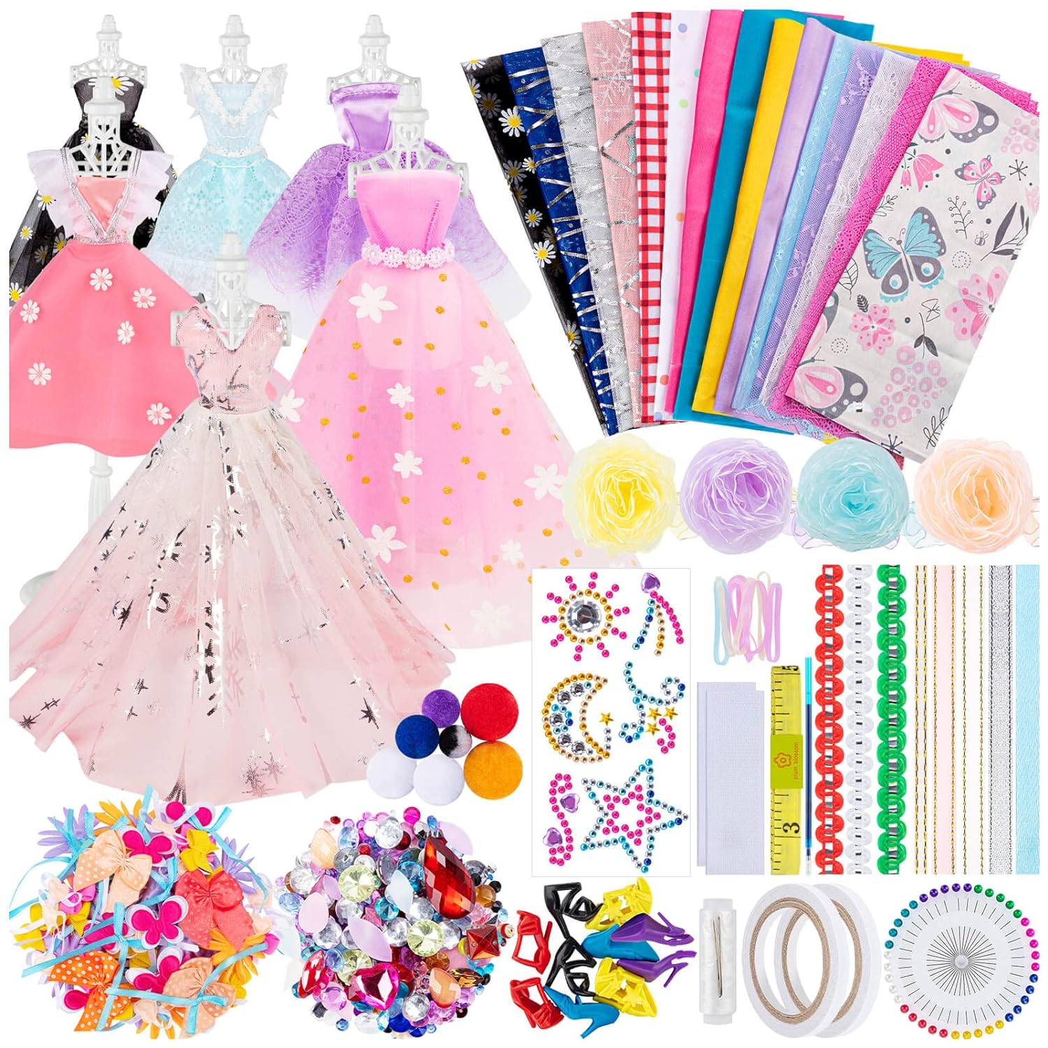 Great Choice Products Fashion Designer Kits for Girls, Fashion Design Games and Creativity DIY Toys with Mannequins, All in One Box Doll Clothes