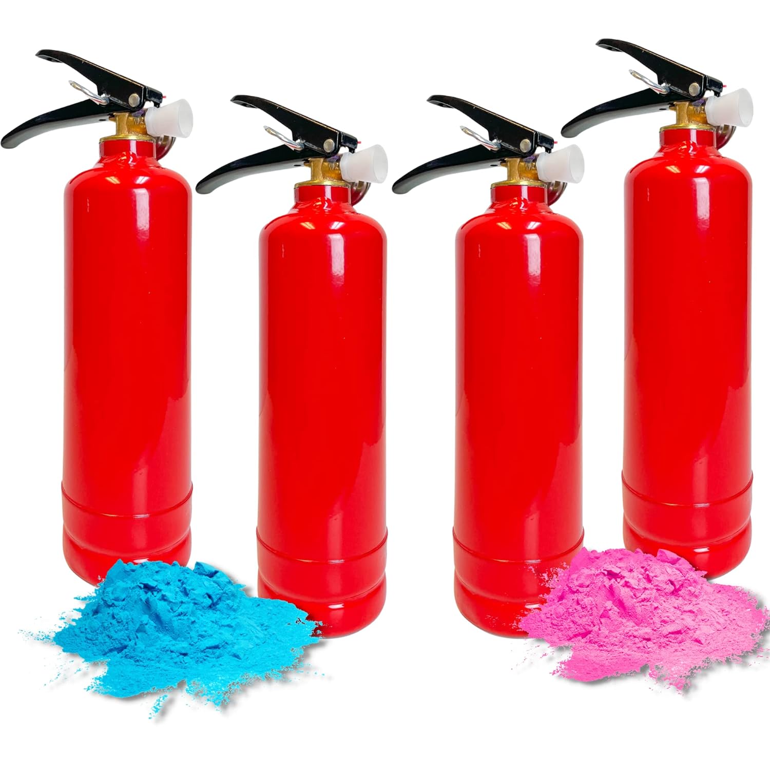 Great Choice Products Gender Reveal Fire Extinguisher - 2 Blue & 2 Pink Color Blasters - Gender Reveal Party Color Blast - Baby Girl Or Boy Phot