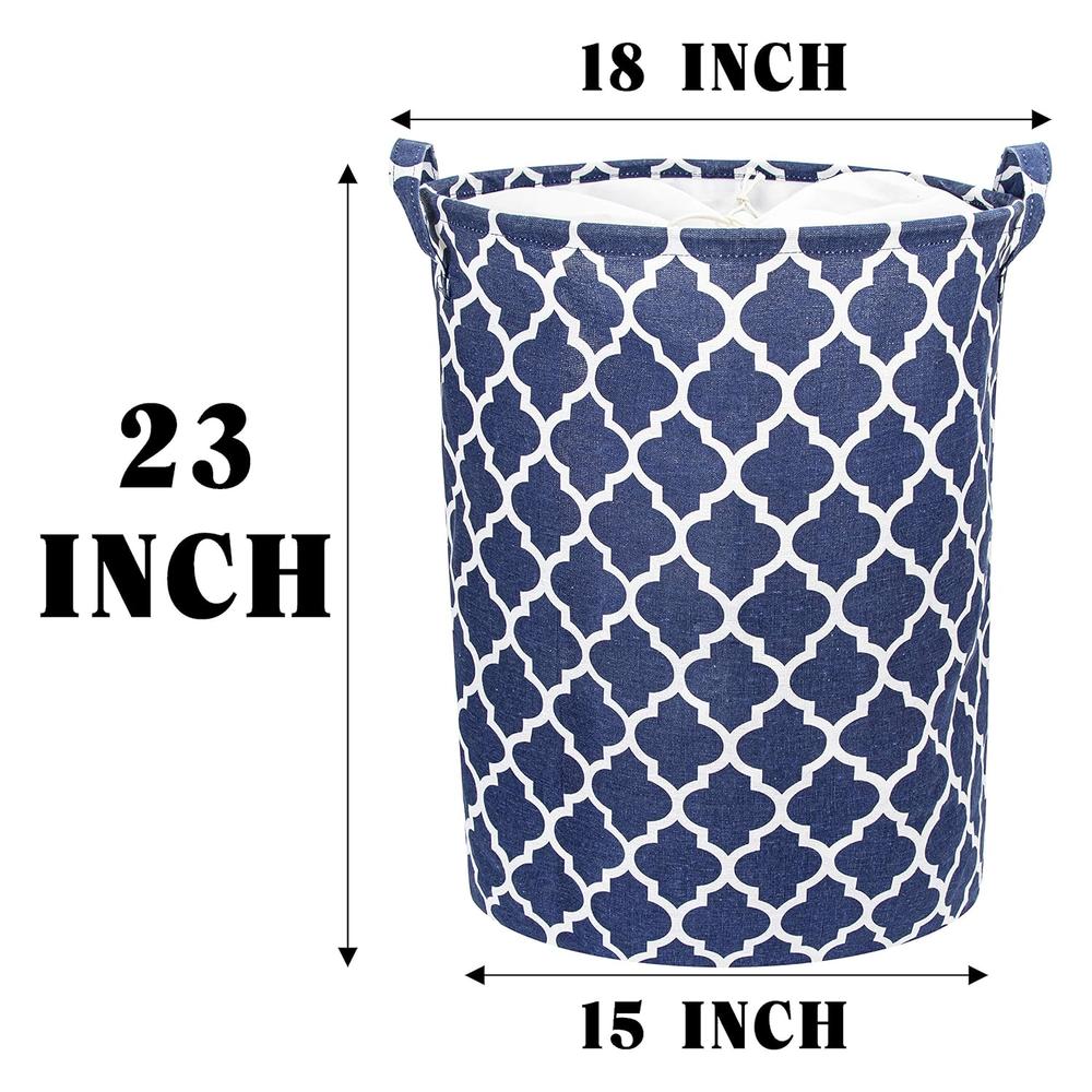 Great Choice Products 72L 23-Inch Tall (2 Pack) Extra Large Laundry Basket Storage Hamper Drawstring Waterproof Round Linen Collapsible Storage 