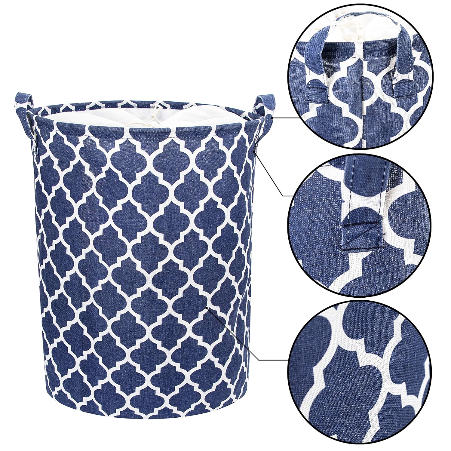 Great Choice Products 72L 23-Inch Tall (2 Pack) Extra Large Laundry Basket Storage Hamper Drawstring Waterproof Round Linen Collapsible Storage 