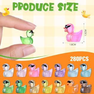 Great Choice Products 280 Pcs Mini Resin Ducks Glow In The Dark