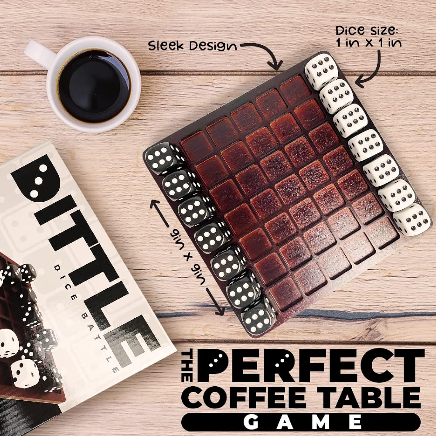Great Choice Products Dittle - Dice Battle | Ages 6+ | Unique Wooden Coffee Table Games For Adults And Family | Best Board Games For Kids 2 Play