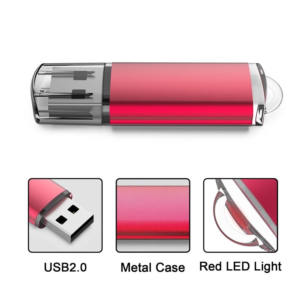 Kootion Red 100Pcs 4Gb Usb 2.0 Metal Rectangle Flash Drive Lot Usb Memory Sticks