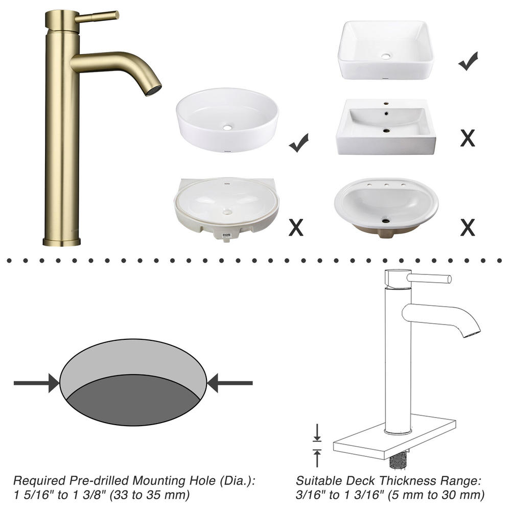 Great Choice Product Single Handle Tall Vessel Faucet Bathroom Mixer Tap With Pop-Up Drain