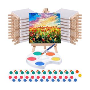 Great Choice Product Watercolor Paint Sets Mini Paint Set 4X4 Small  Painting Canvas With Easel Pa