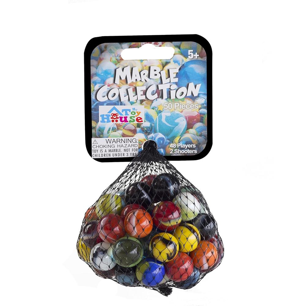 Great Choice Products 50 Piece Marbles Set - Colorful Glass Marbles For Kids  Marbles Game
