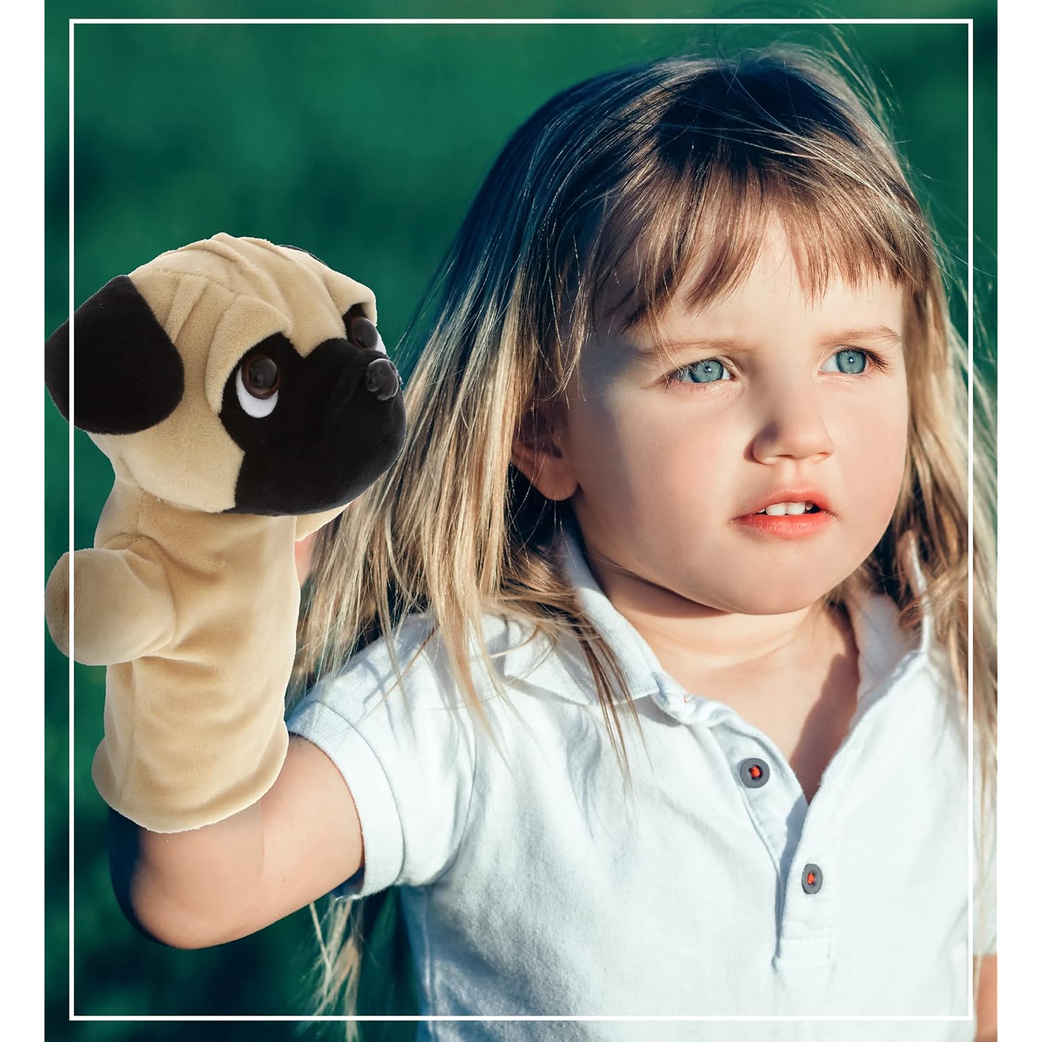 Great Choice Products Pug Dog Hand Puppet - Super Soft Plush Pug Stuffed Animal Hand Puppets For Kids, Cute Educational Pug Hand Puppets For A…