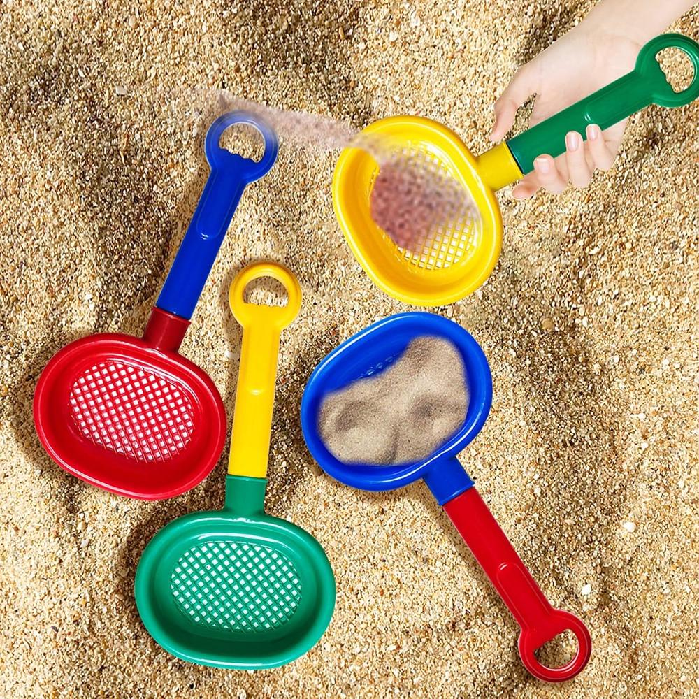 Great Choice Products 4-Piece Beach Tool Set, 9.8" Plastic Sand Sifter ...