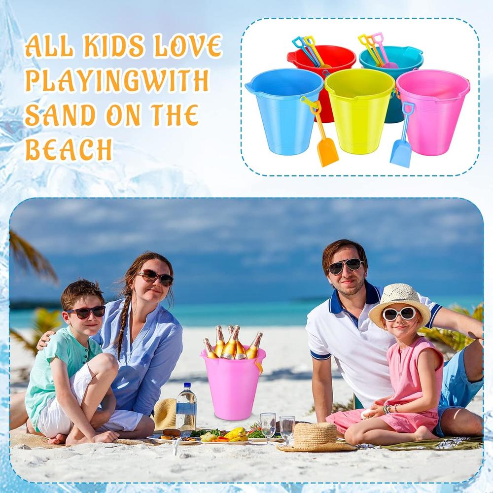 Great Choice Products 12 Pack 9 Inch Large Sand Bucket With Shovel ...