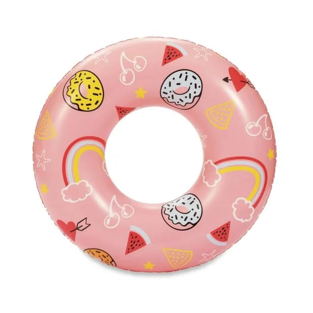 Great Choice Products Pink Pool Float With Hearts, Donuts, Rainbows ...