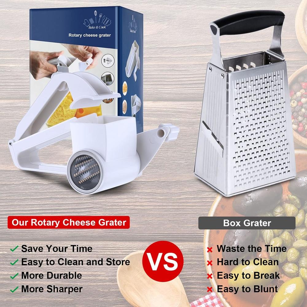 Great Choice Products Rotary Cheese Grater Manual Handheld Cheese Grater With Stainless Steel Drum For Grating Hard Cheese Chocolate Nuts Kitc…