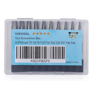 Ksvaye 12pcs T6-T40 Torx Screwdriver, 100mm 1/4" Magnetic Hex Shank Long Screwdriver Bit Set, Electric Torx Bit Set Tools S2 Steel, With T30 And Handle