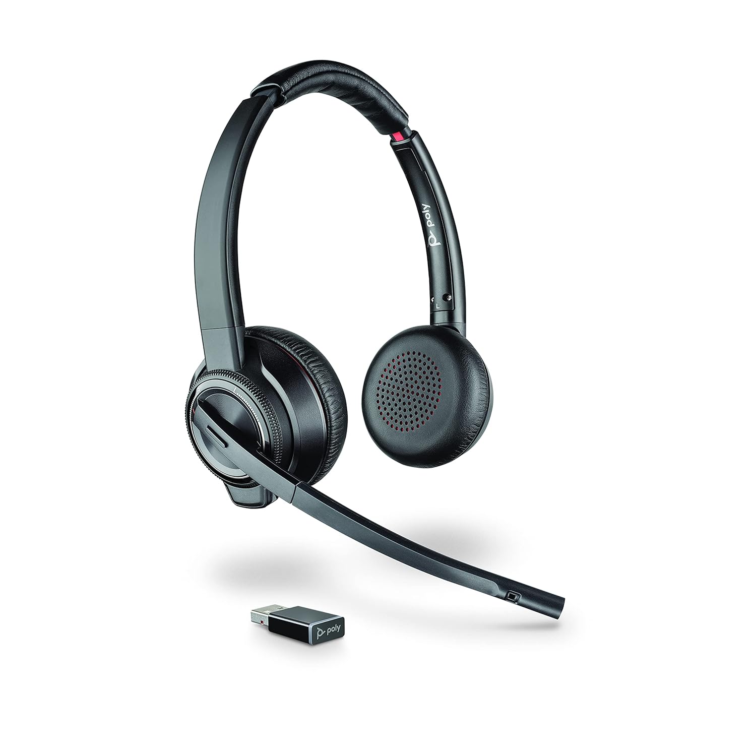 Plantronics - Savi 8220 UC USB-A Wireless DECT Headset (Poly) - Dual Ear (Stereo) - Connect to PC/Mac via USB-A Bluetoot…