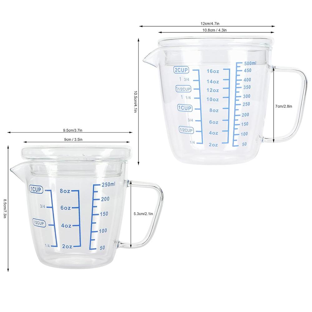 Great Choice Products Glass Measuring Cup With Lid Heat-Resisting Glass ...