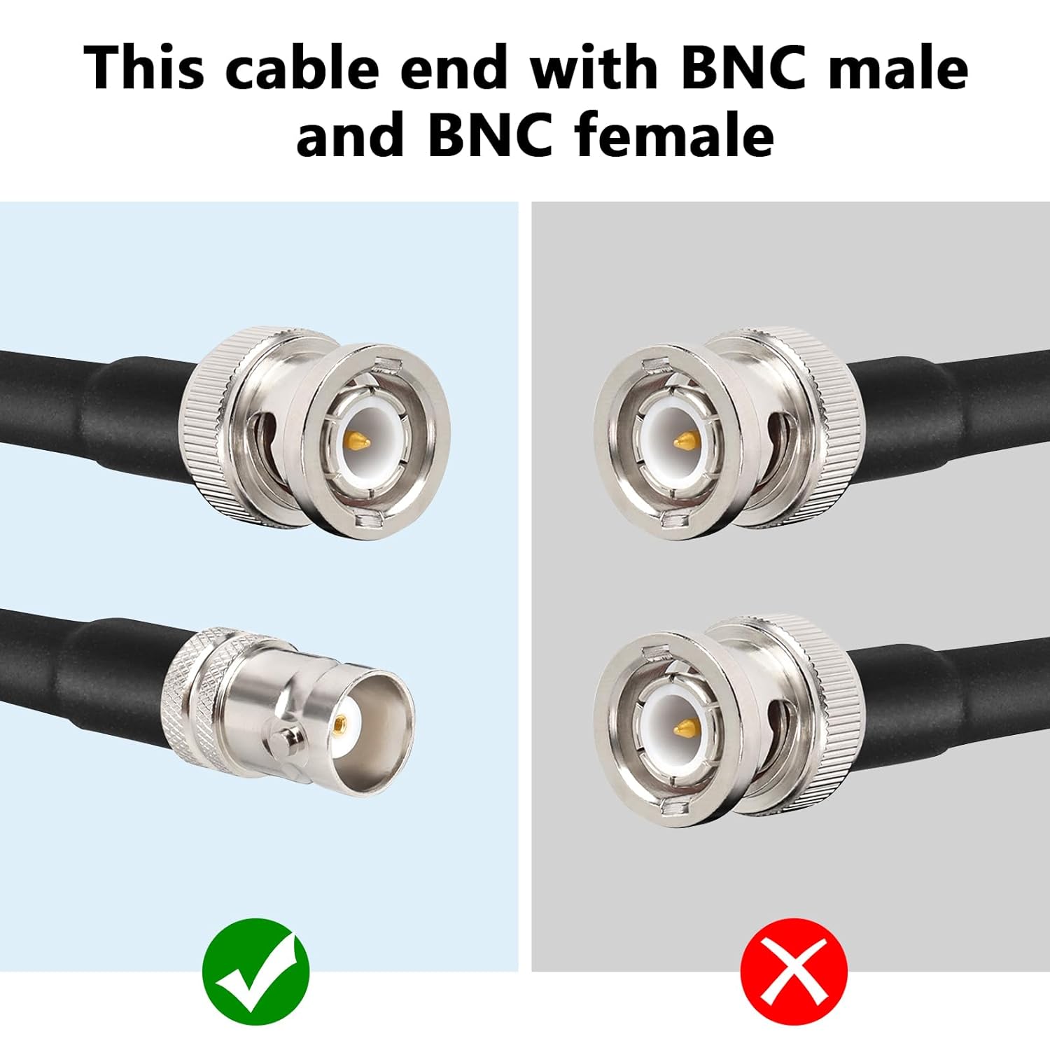 Great Choice Products Bnc Male To Bnc Female Coaxial Cable 50 Ohm Rg8X Coax Cable Ultra Low Loss Bnc Jumper Cable For Antenna, Rf Radio, Modem…