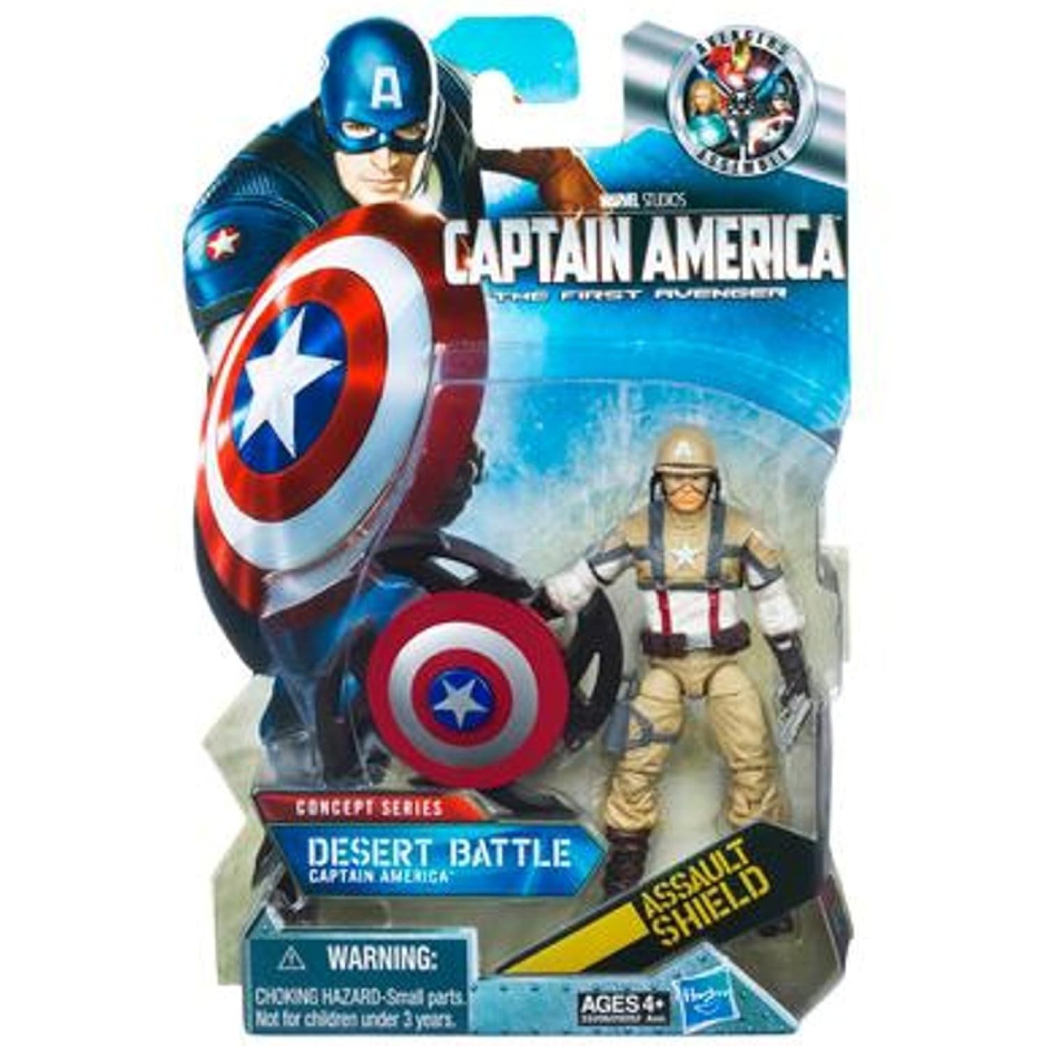 Hasbro Captain America Movie 4 Inch Action Figure #16 Desert Battle Captain America Assault Shield