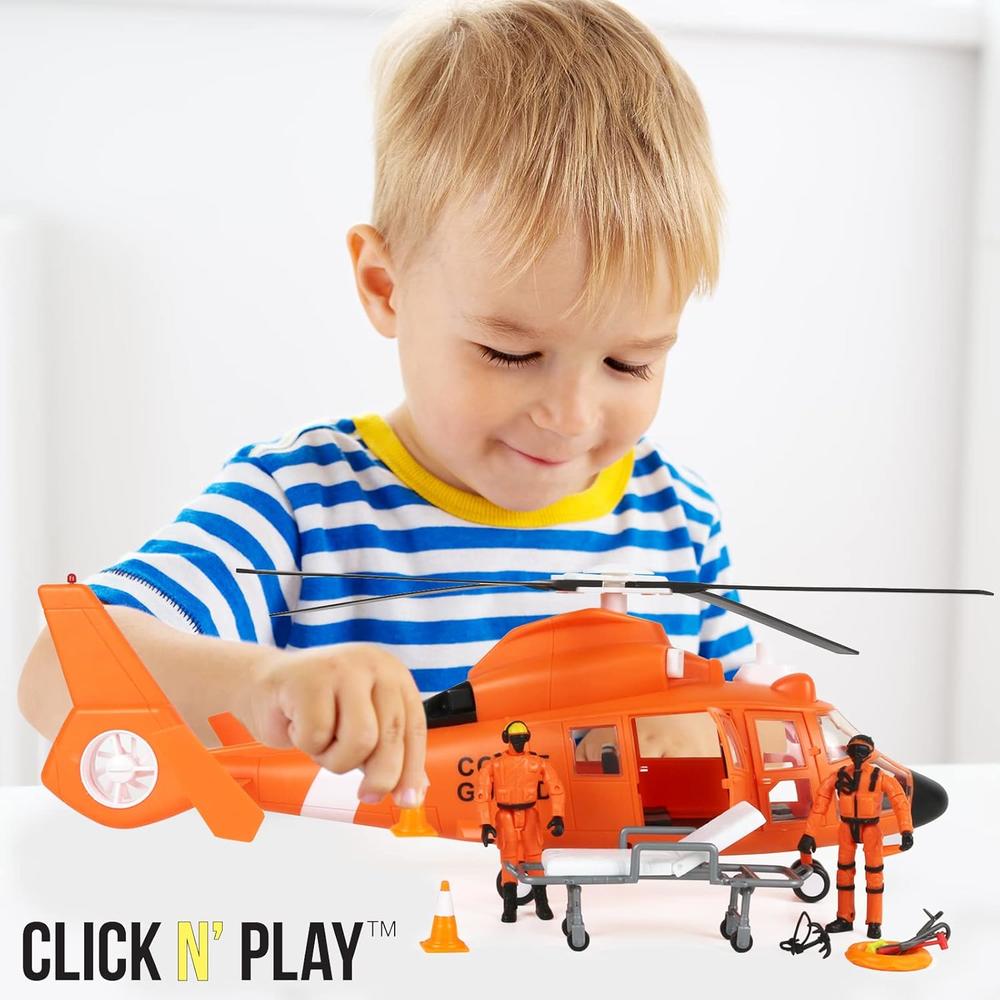 Click N' Play Toy Helicopter Set, Coast Guard Rescue Helicopter for