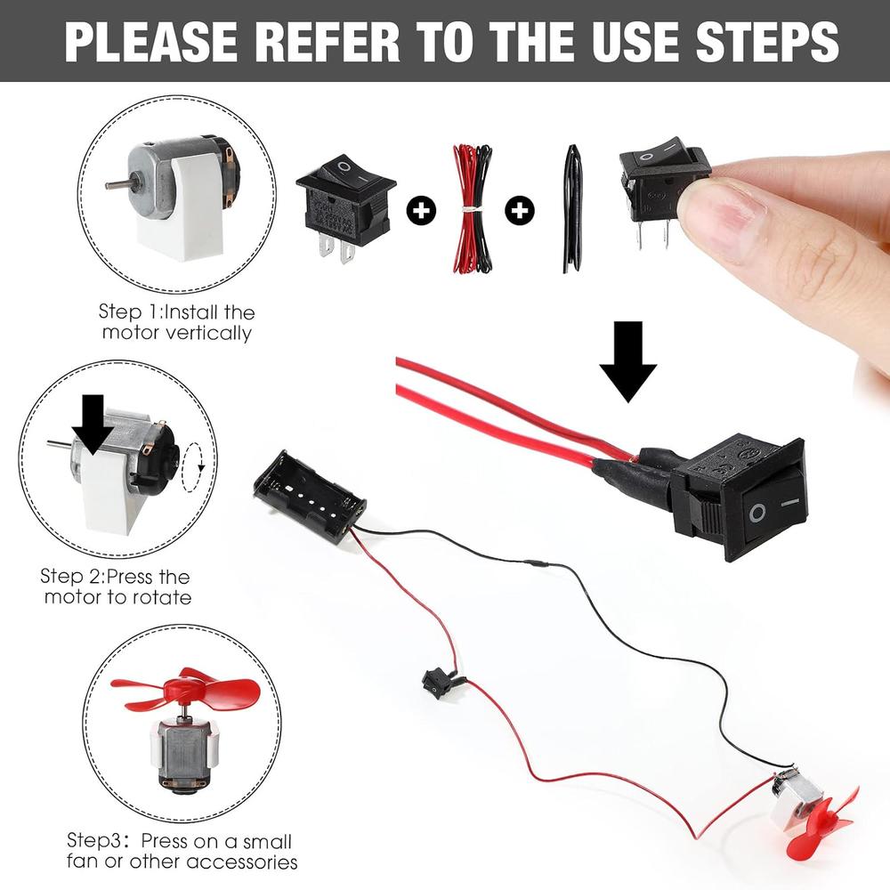 Single Use Motor Kit Great Choice Products 12 Set 135 Pcs Dc Motors Kit, Tiny Motor Kit 1.5 ...