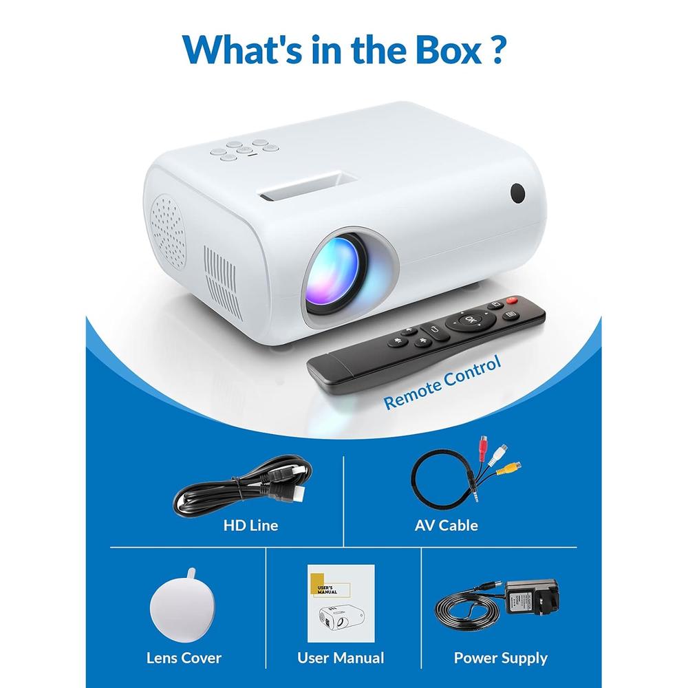 Great Choice Products Mini Projector, 2023 Upgraded Portable Projector With 9000 Lux And Full Hd 1080P, Movie Projector Compatible With Ios/Andr…