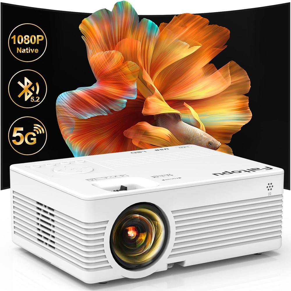 Great Choice Products 4K Projector Native 1080P Projector, 500Ansi Projector With 5G Wifi And Bluetooth, Full Hd Outdoor Projector, 300'' Mini P…