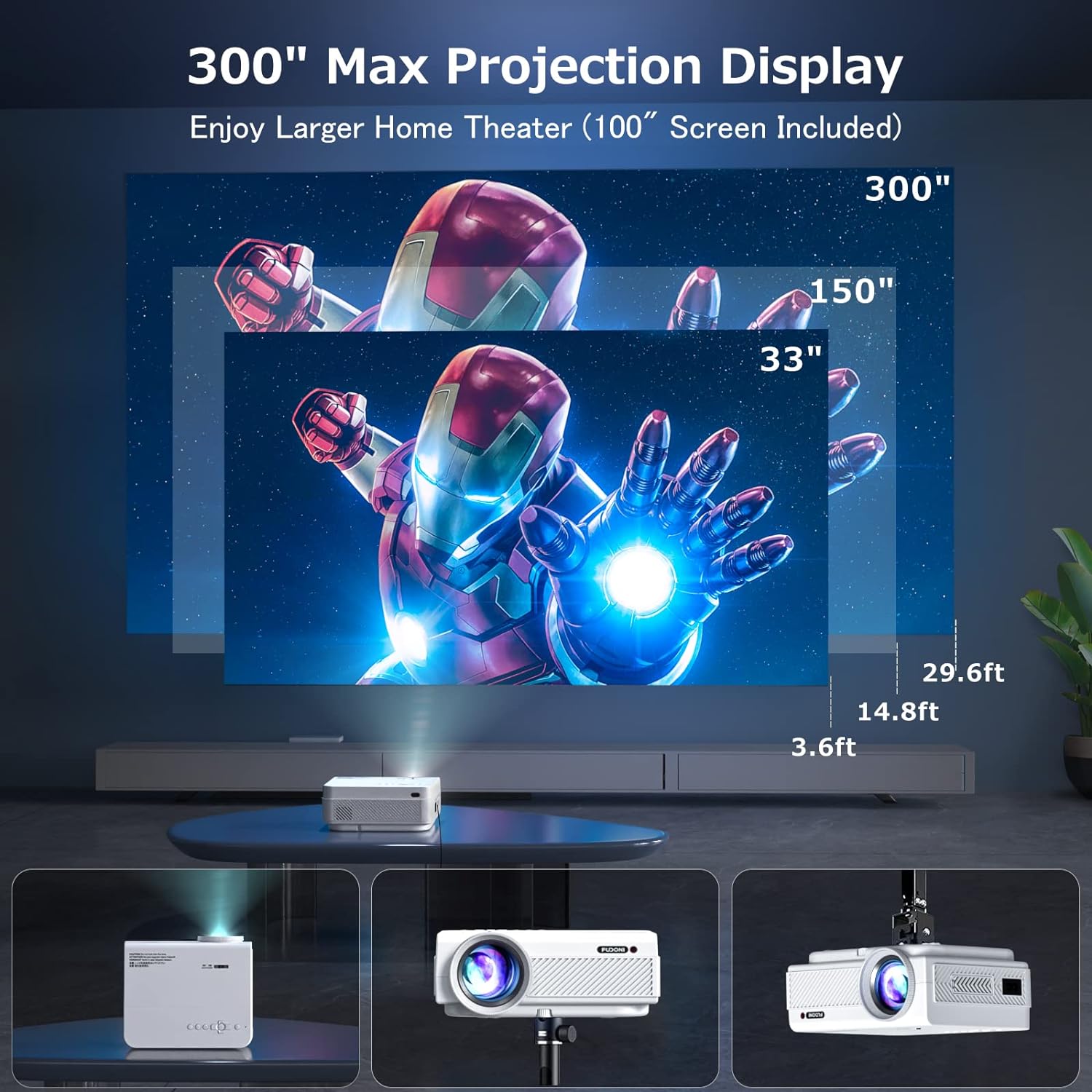 Great Choice Products Projector With Wifi And Bluetooth, 5G Wifi Native 1080P Outdoor Projector 11000L Support 4K, Portable Movie Projector With…