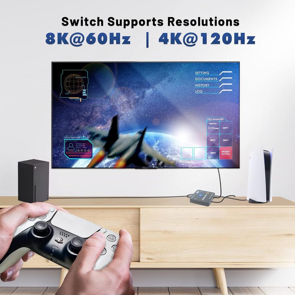 Great Choice Products 8K Hdmi 2.1 Mini Switch 2 In 1 Out 48Gbps 8K 60Hz 4K 120Hz Hdr / Hdr10 Hdmi Switcher For Xbox Ps5 Bluray With Auto Switch …