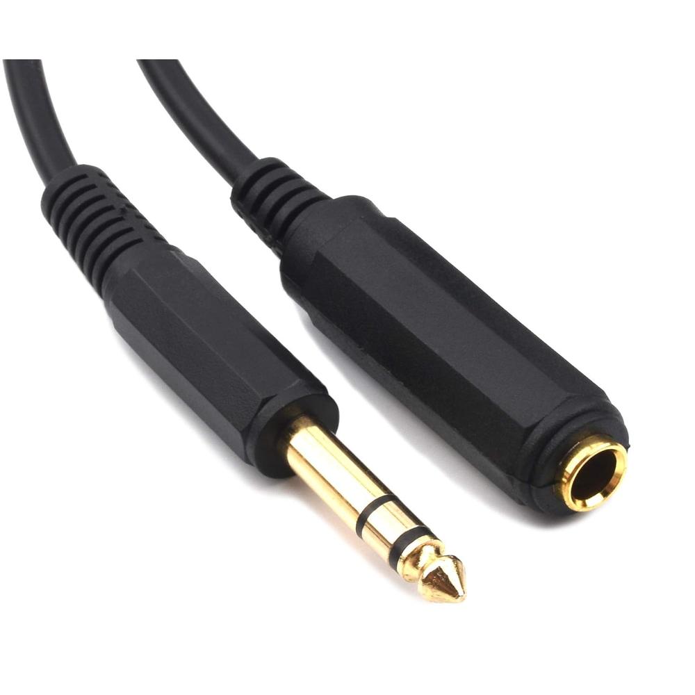 Great Choice Products 6.35Mm 1/4" Inch Stereo Plug Male To 1/4 Female Stereo Headphone Guitar Extension Cable Cord, Gold Plated Audio Cable Ster…