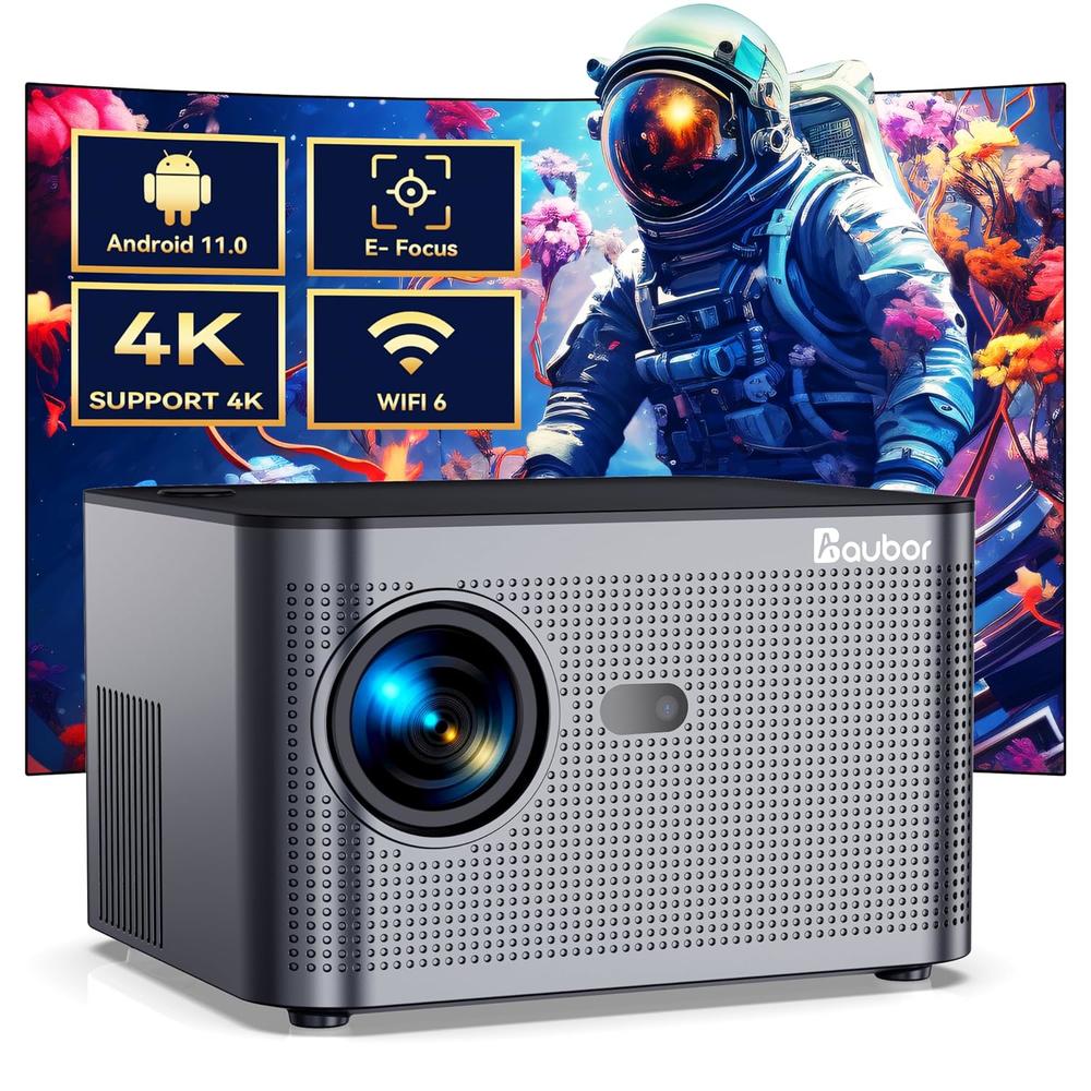 Great Choice Products Smart Projector, Projector With Wifi And Bluetooth 5.2, Support 4K Native 1080P Projector With Android Tv 11.0, 500Ansi Ou…