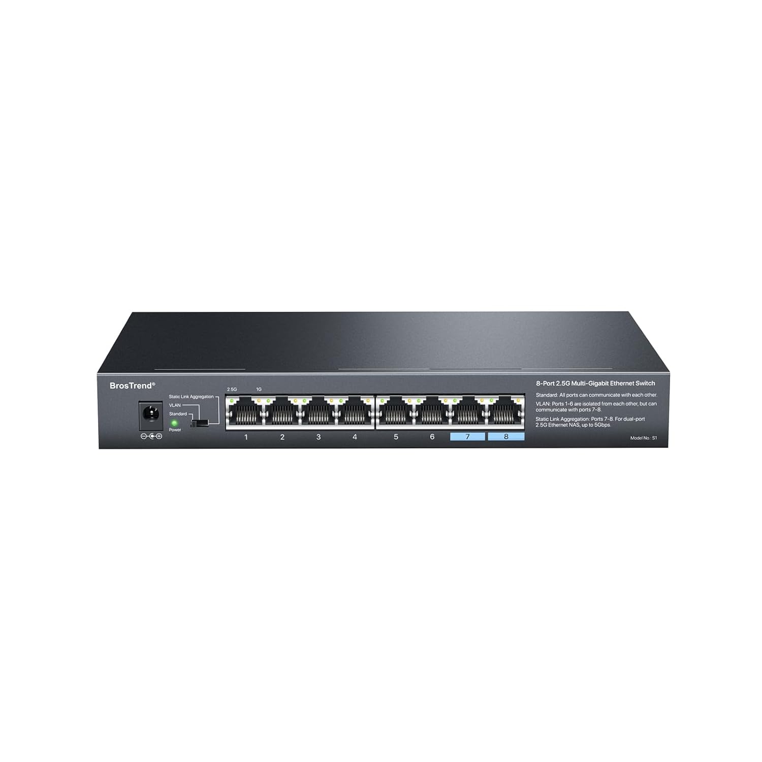 Great Choice Products GCP-0105-01081051 8-Port 2.5G Ethernet Switch Multi- Gigabit Unmanaged Network Switch 2.5Gb Switch Supports Vlan & Link  Aggregation, Ethernet…