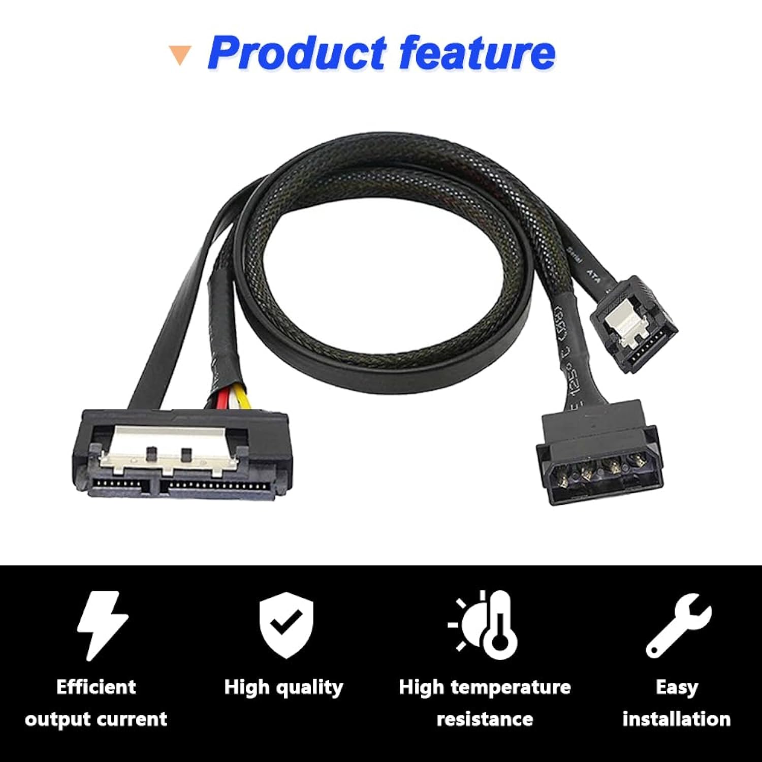 Great Choice Products Sata 6G Data Cable, Sata 15Pin Female To Lp4 Ide 4-Pin With Serial Ata Iii 7 Pin Female Plug, Sata Power 2 In 1 Splitter E…