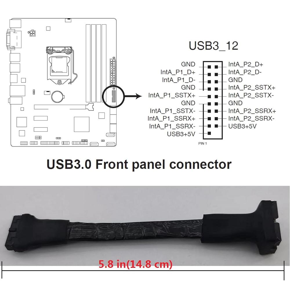Great Choice Products Usb 3.0 Header Splitter Extension Cable,Computer ...