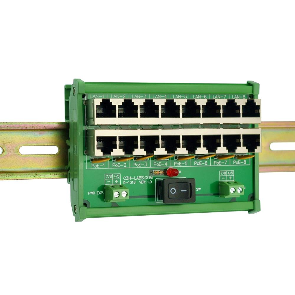 Great Choice Products Czh-Labs Din Rail Mount 8 Ports Passive Rj45 Poe ...