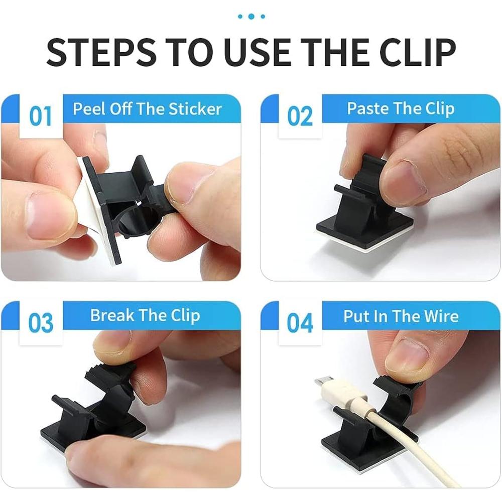 Removable Wire Clips Great Choice Products 30 Pcs Black Clips Self Adhesive Backed Nylon ...