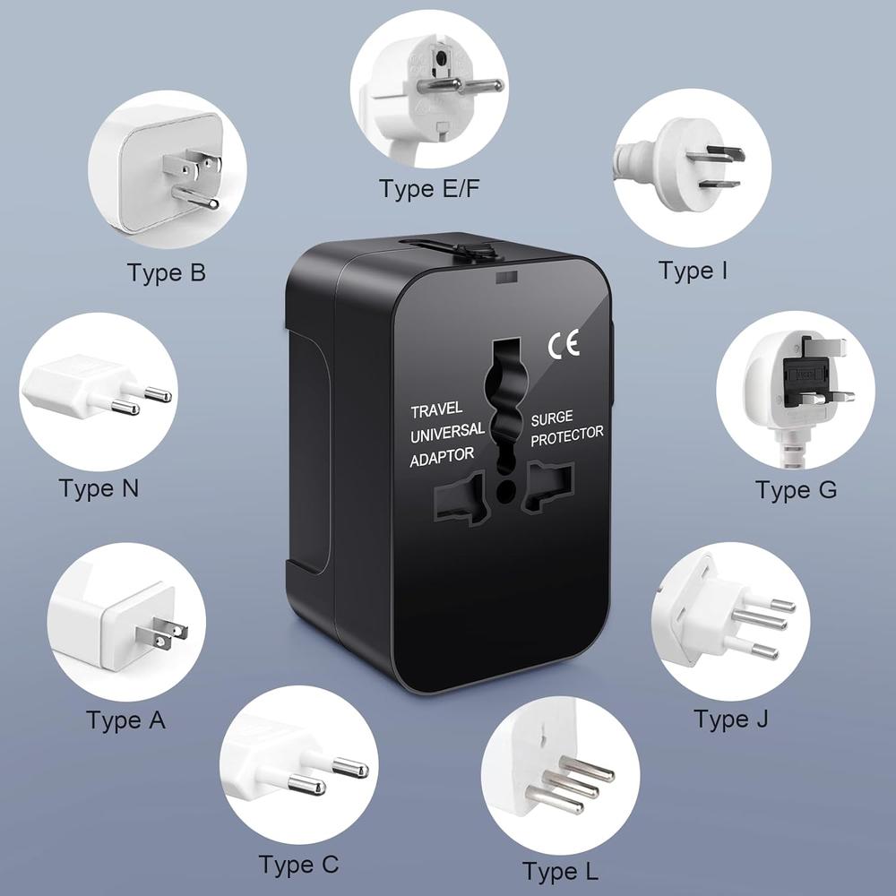 Great Choice Products Universal Worldwide Travel Adapter,International Travel Plug Adapter With 2 Usb Port And Ac Socket,All In One Travel Adapt…