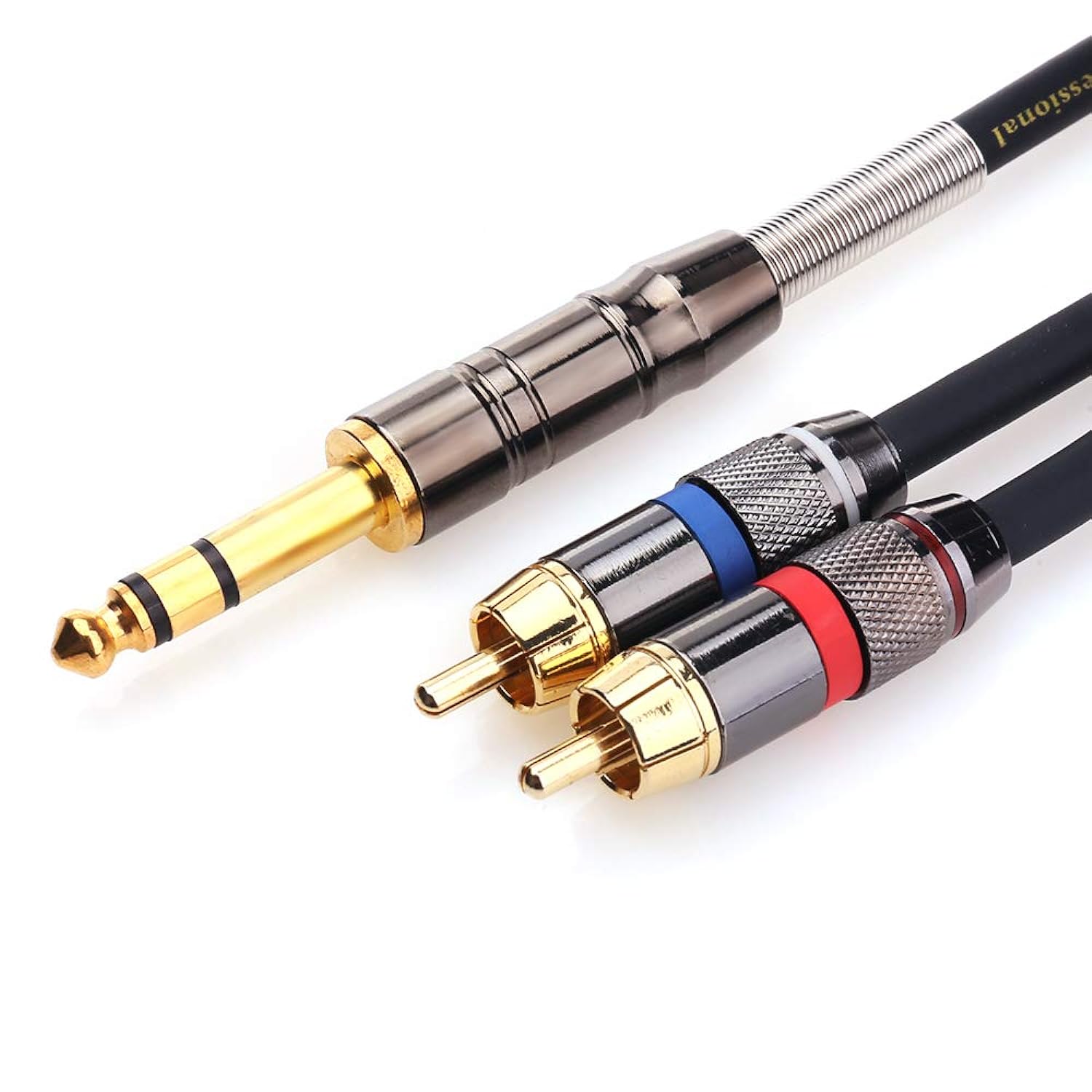 Great Choice Products Rca To 1/4 Cable, Quarter Inch Trs To Rca (1/4 Stereo To 2 Rca) Audio Y Splitter Cable Insert Cable - 10 Feet/3 Meters