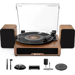 Great Choice Products Record Player, Vinyl Record Player Turntable With 2 Stereo Speakers, Belt-Driven Bluetooth Turntable With Record Weight St…