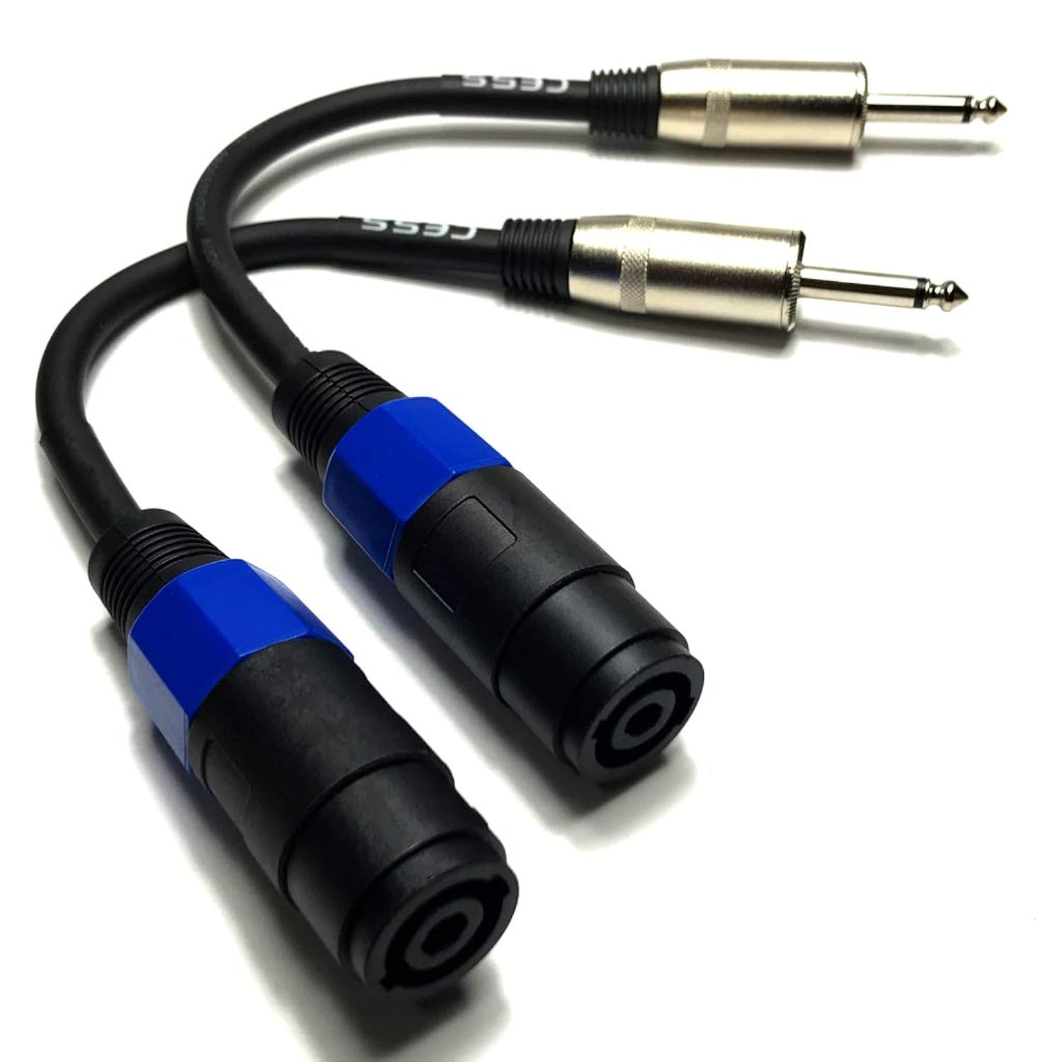 Great Choice Products Cess-005 Speakon Female Connector To 1/4" Male Ts Speaker Cable - Speak-On Jack To 1/4 Ts Plug - 2 Pack