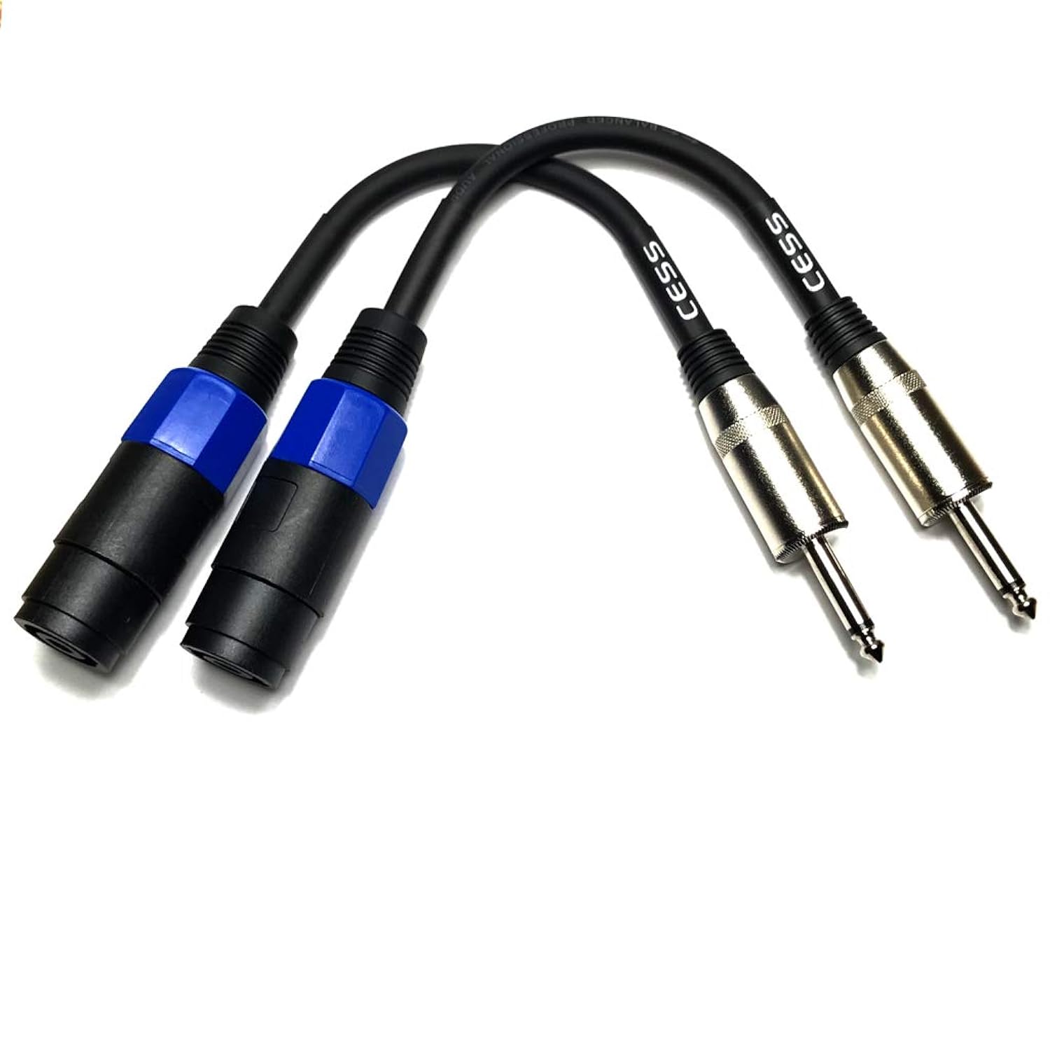 Great Choice Products Cess-005 Speakon Female Connector To 1/4" Male Ts Speaker Cable - Speak-On Jack To 1/4 Ts Plug - 2 Pack