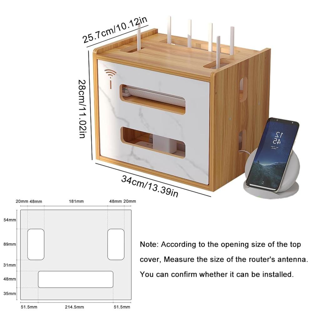 Great Choice Products Wooden Router Shelf, Desktop Wifi Router Storage ...