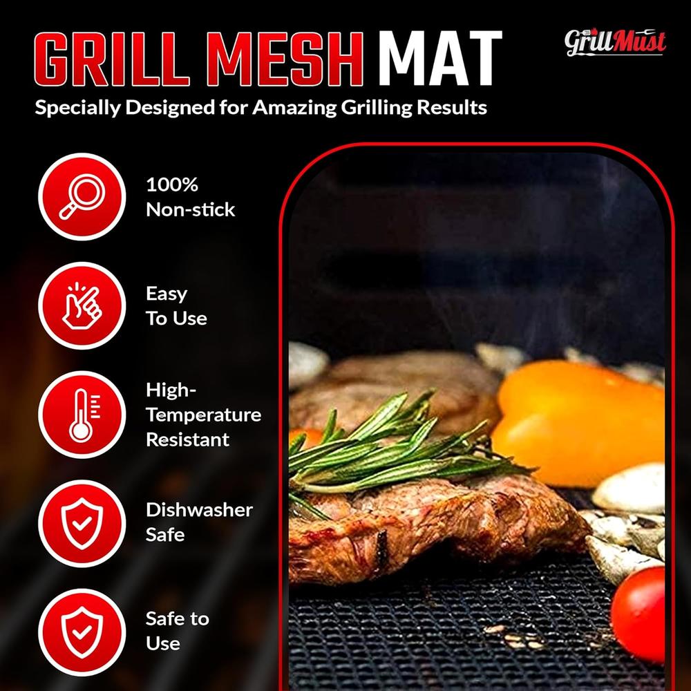Great Choice Products Grill Mesh-Premium Set Of 2 Large Grill Mesh Bags For Outdoor Grill 12 X 9.5 Inch, Nonstick Grill Mat & Grill Mesh Mat 16 …