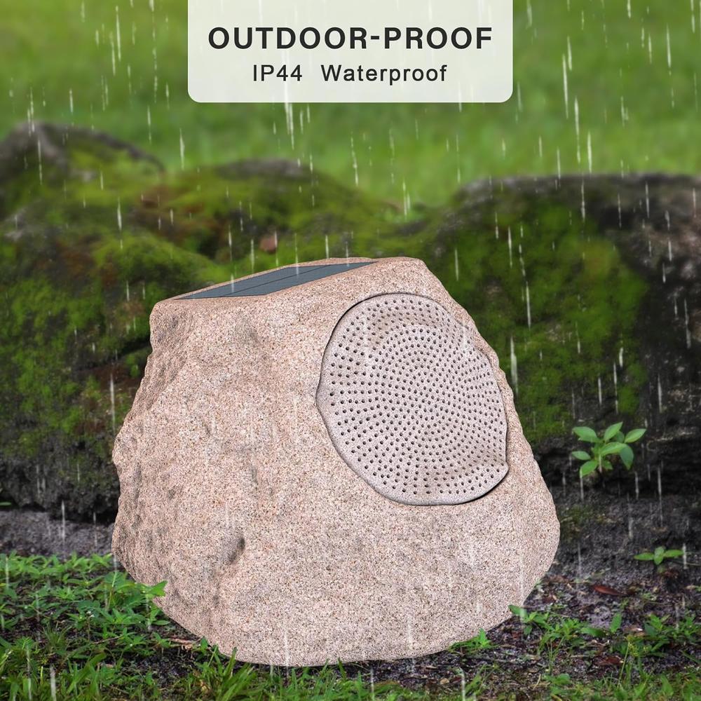 Great Choice Products Rock Speaker Outdoor Waterproof Outdoor Solar Speaker Wireless Portable Rock Bluetooth 5.0 Speakers With 7 Light Colors, R…