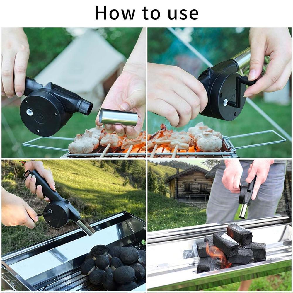 Great Choice Products Hand Blower, Bbq Fan Fire Blower Fire Gun,For Outdoor Barbecue Fire Bellow, Camping And Hiking Picnic