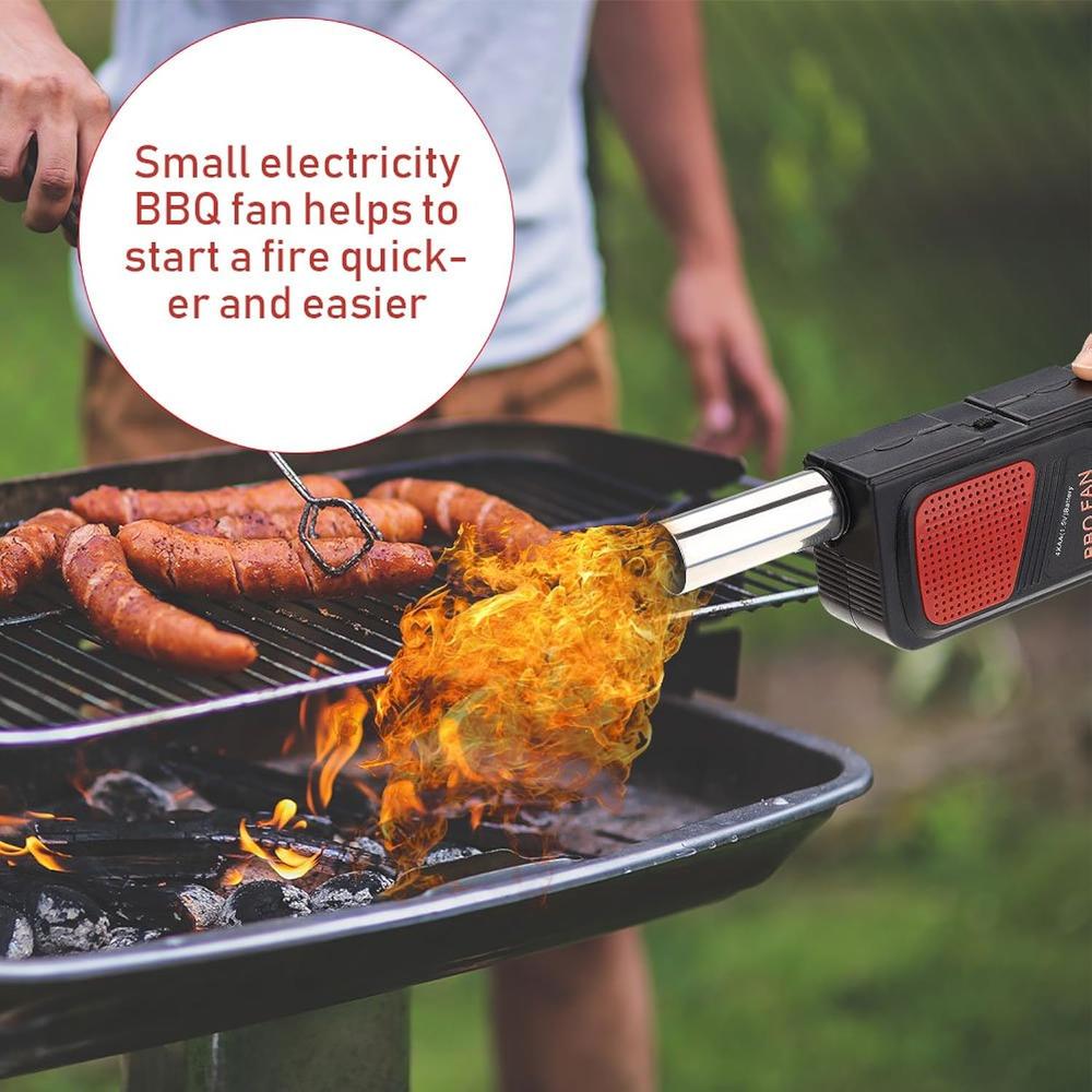 Great Choice Products Bbq Blower Portable Handheld Electric Barbecue Fan Air Blower For Outdoor Camping Picnic Grill Cooking Tool