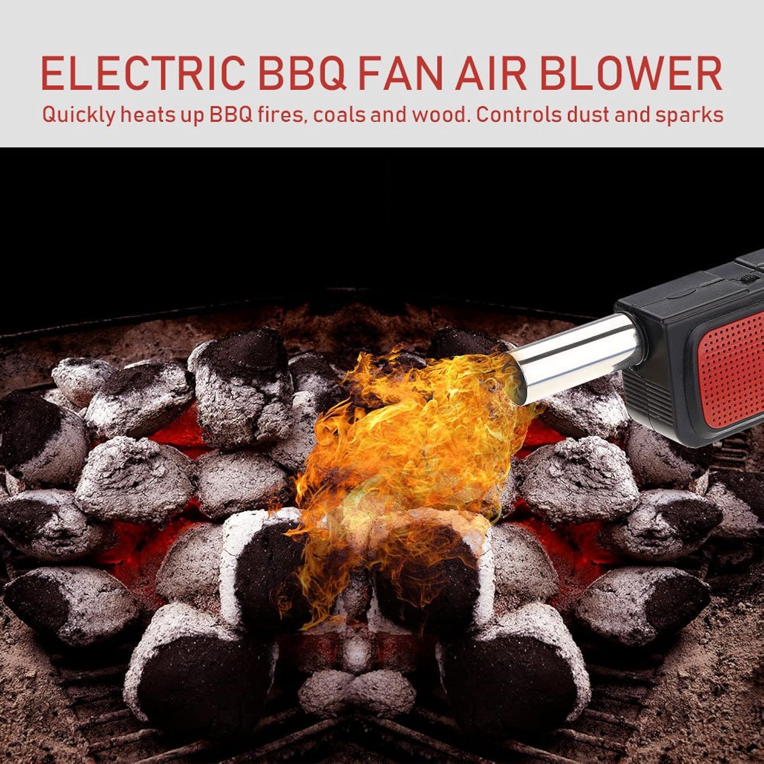 Great Choice Products Bbq Blower Portable Handheld Electric Barbecue Fan Air Blower For Outdoor Camping Picnic Grill Cooking Tool