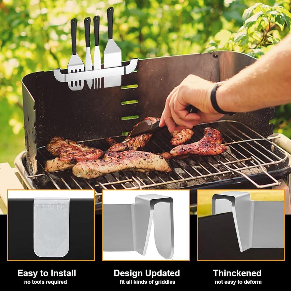 Great Choice Products 2Pack Griddle Spatula Holder, Stainless Steel Grill Barbecue Tool Rack, Griddle Accessories For Blackstone, Camp Chef, Roy…